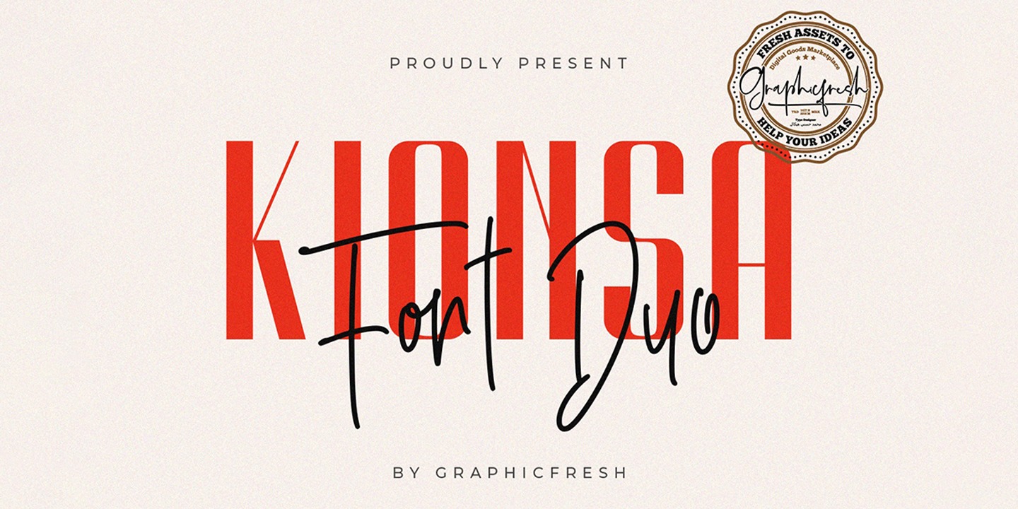 Пример шрифта Kionsa